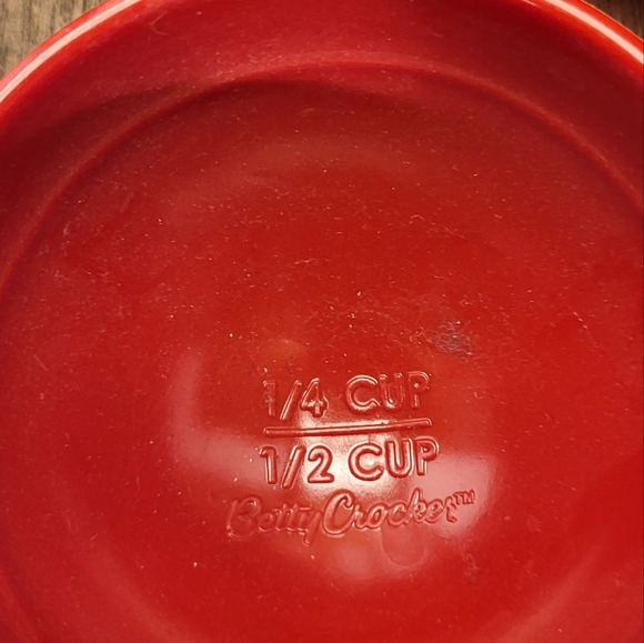 Food Prep Nesting Bowls With Measurements 1/8 Cup To 2 cup Red Melamine Set Of 5 - Picture 6 of 9